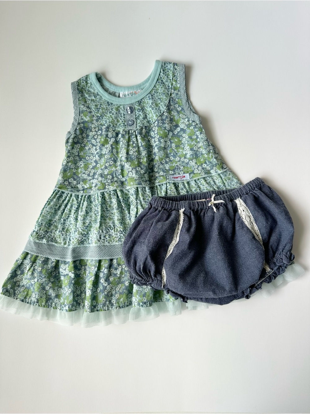 Pink Chicken Denim Bloomers and Naartjie Floral Dress